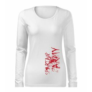 DRAGOWA Slim dámské tričko s dlouhým rukávem War, bílá 160g / m2 - XS obraz
