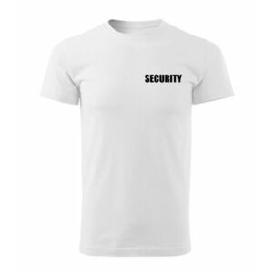 DRAGOWA tričko s nápisem SECURITY, bílé - XS obraz