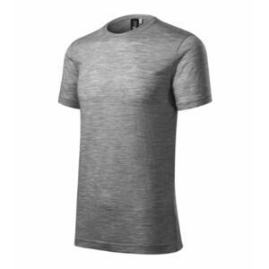Malfini Merino Rise pánské krátké tričko, tmavě šedý melír - S obraz