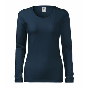 Malfini Slim dámské tričko s dlouhým rukávem, tmavě modré - XS obraz