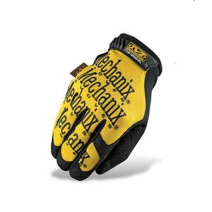 Mechanix Original žluté s černým nápisem rukavice taktické - S obraz