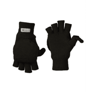 Mil-Tec rukavice s odnímatelnou prstovou částí, černé - M obraz