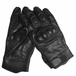 Mil-tec taktické rukavice kožené, černé - S obraz