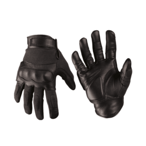Mil-tec taktické rukavice kožené/kevlar, černé - S obraz