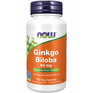Ginkgo Biloba 60 mg 120 kaps. - NOW Foods obraz