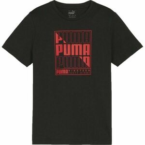 Puma GRAPHICS WORDING TEE B Chlapecké triko, černá, velikost obraz