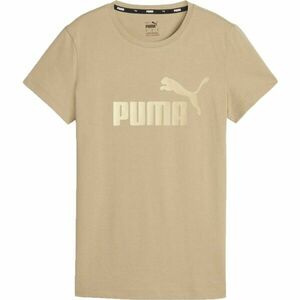 Puma ESSENTIALS+ METALLIC LOGO TEE Dámské tričko, béžová, velikost obraz