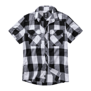 Brandit Kostkovaná košile s krátkým rukávem, bílá/černá - S obraz