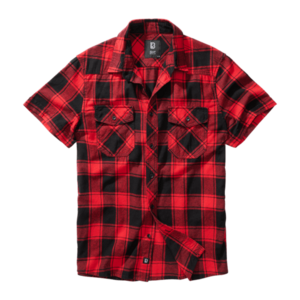 Brandit Kostkovaná košile s krátkým rukávem, červená/černá - S obraz