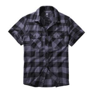 Brandit Kostkovaná košile s krátkým rukávem, černá/šedá - L obraz