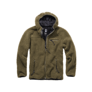 Brandit fleecová bunda s kapucí Teddyfleece Worker, olivová - 4XL obraz