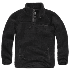 Fleecová bunda Brandit Teddyfleece Troyer, černá - M obraz