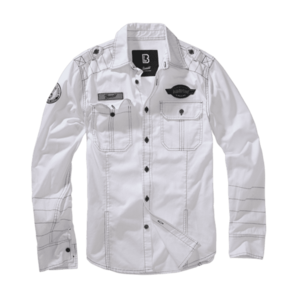 Brandit Luis Vintage košile s dlouhým rukávem, bílá - M obraz