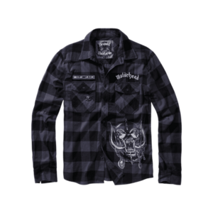 Brandit Motörhead Check tričko s dlouhým rukávem, černo-šedé - S obraz