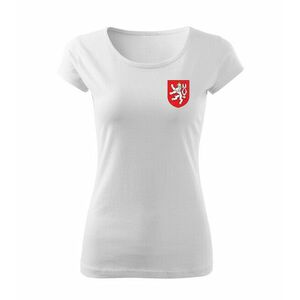 DRAGOWA dámské tričko malý barevný Český znak, biela - S obraz