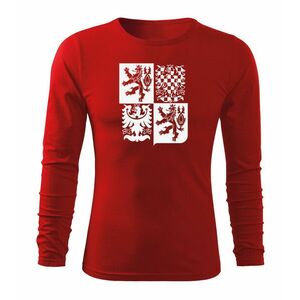 DRAGOWA Fit-T tričko s dlouhým rukávem český velký znak, červená 160g / m2 - S obraz