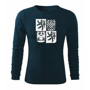 DRAGOWA Fit-T tričko s dlouhým rukávem český velký znak, tmavě modrá 160g / m2 - S obraz