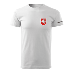 DRAGOWA krátké tričko malý barevný český znak, bílá 160g/m2 - XS obraz