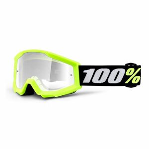 Dětské motokrosové brýle 100% Strata Mini Yellow žlutá, čiré plexi obraz