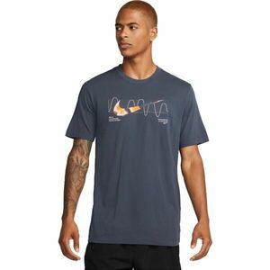 Nike DRI-FIT Pánské běžecké tričko, tmavě modrá, velikost obraz