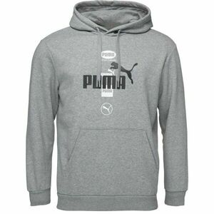 Puma POWER GRAPHICS HOODIE FLEECE Pánská mikina, šedá, velikost obraz