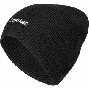 Calvin Klein BASIC WOOL NO FOLD BEANIE Zimní čepice, černá, velikost obraz