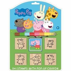 PRASÁTKO PEPPA STAMPS Razítka 5+1 s voskovkou, mix, velikost obraz