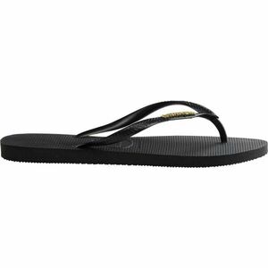 HAVAIANAS SLIM LOGO METALLIC Dámské žabky, černá, velikost 41/42 obraz