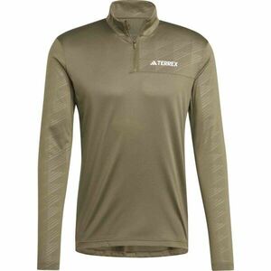 adidas TERREY MULTI HALF-ZIP Pánské triko, khaki, velikost obraz