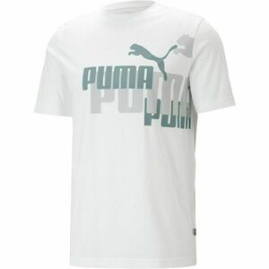 Puma ESS+LOGO POWER TEE Pánské tričko, bílá, velikost obraz