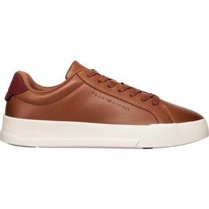 Tommy Hilfiger LEATHER CONTRAST HEEL COURT TRAINERS Pánské tenisky, hnědá, velikost obraz