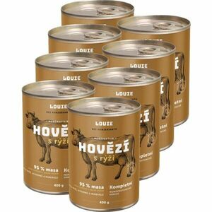 LOUIE HOVĚZÍ S RÝŽÍ 8x 400 G Psí konzervy, hnědá, velikost obraz