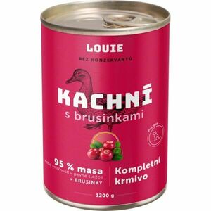 LOUIE KACHNÍ S BRUSINKAMI 1 200 G Psí konzerva, růžová, velikost obraz