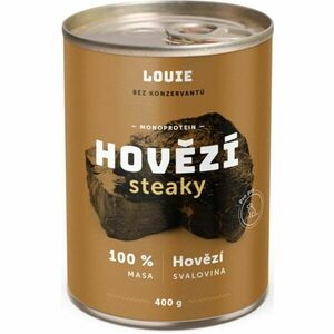 LOUIE HOVĚZÍ STEAKY 400 G Psí konzerva, hnědá, velikost obraz