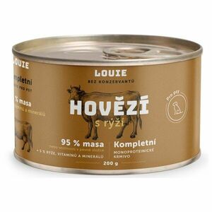 LOUIE HOVĚZÍ S RÝŽÍ 200 G Psí konzerva, hnědá, velikost obraz