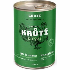 LOUIE KRŮTÍ S RÝŽÍ 1 200 G Psí konzerva, zelená, velikost obraz