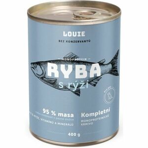 LOUIE RYBÍ S RÝŽÍ 400 G Psí konzerva, modrá, velikost obraz