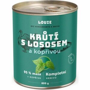 LOUIE KRŮTÍ S LOSOSEM A KOPŘIVOU 800 G Psí konzerva, zelená, velikost obraz