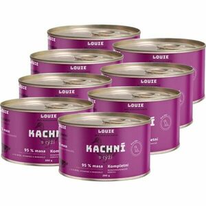 LOUIE KACHNÍ S RÝŽÍ 8x 200 G Psí konzervy, fialová, velikost obraz