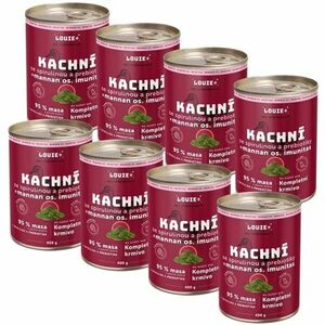 LOUIE KACHNÍ SE SPIRULINOU A PREBIOTIKY 8x 400 G Psí konzervy, červená, velikost obraz