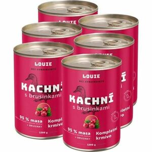 LOUIE KACHNÍ S BRUSINKAMI 6x 1 200 G Psí konzervy, růžová, velikost obraz