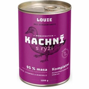 LOUIE KACHNÍ S RÝŽÍ 1 200 G Psí konzerva, fialová, velikost obraz