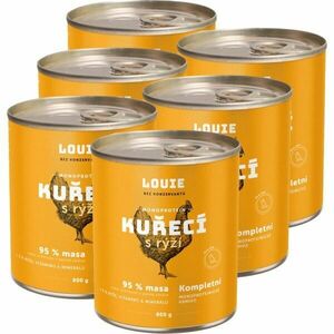 LOUIE KUŘECÍ S RÝŽÍ 6x 800 G Psí konzervy, žlutá, velikost obraz