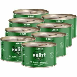 LOUIE KRŮTÍ S RÝŽÍ 8x 200 G Psí konzervy, zelená, velikost obraz