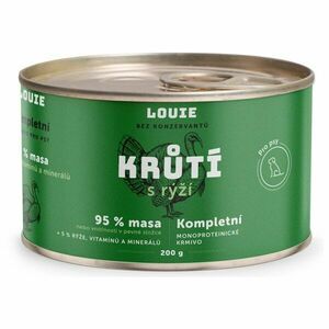 LOUIE KRŮTÍ S RÝŽÍ 200 G Psí konzerva, zelená, velikost obraz