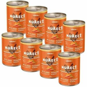 LOUIE KUŘECÍ S MRKVÍ A PREBIOTIKY 8x 400 G Psí konzervy, oranžová, velikost obraz