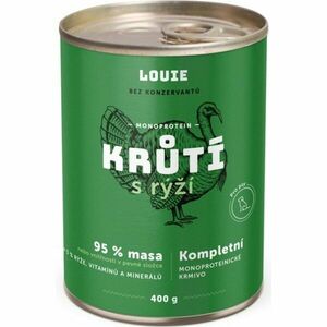 LOUIE KRŮTÍ S RÝŽÍ 400 G Psí konzerva, zelená, velikost obraz