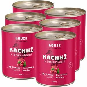 LOUIE KACHNÍ S BRUSINKAMI 6x 800 G Psí konzervy, růžová, velikost obraz