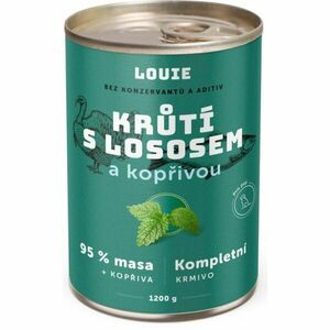 LOUIE KRŮTÍ S LOSOSEM A KOPŘIVOU 1 200 G Psí konzerva, zelená, velikost obraz