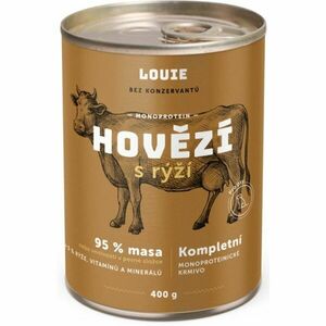 LOUIE Hovězí s rýží 400g Psí konzerva, hnědá, velikost obraz